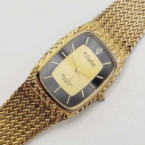Dufonte by Lucien Picard Quartz Bracelet Watch Diamond Marker Adjustable Gold - Picture 12 of 15